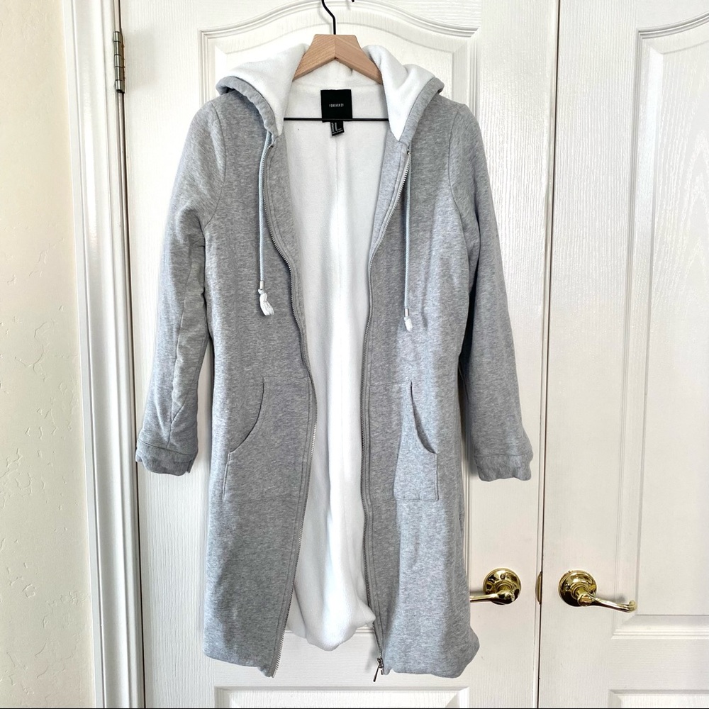 Forever 21 long fleece lined hoodie jacket